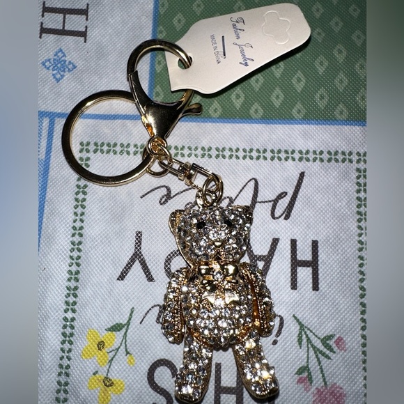 NWT crystal bear keychain purse charm - Picture 6 of 7